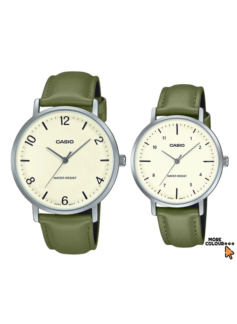 Casio Analog Leather Band Couple Watch MTP-VT03L-7B/LTP-VT03L-3B